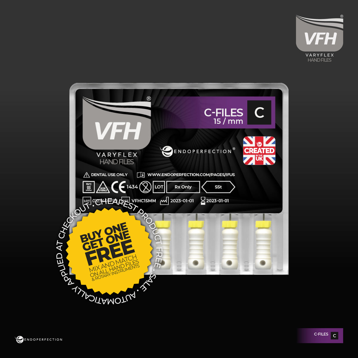 C-Files | VaryFlex SSt Non-Sterile Hand File | Endoperfection