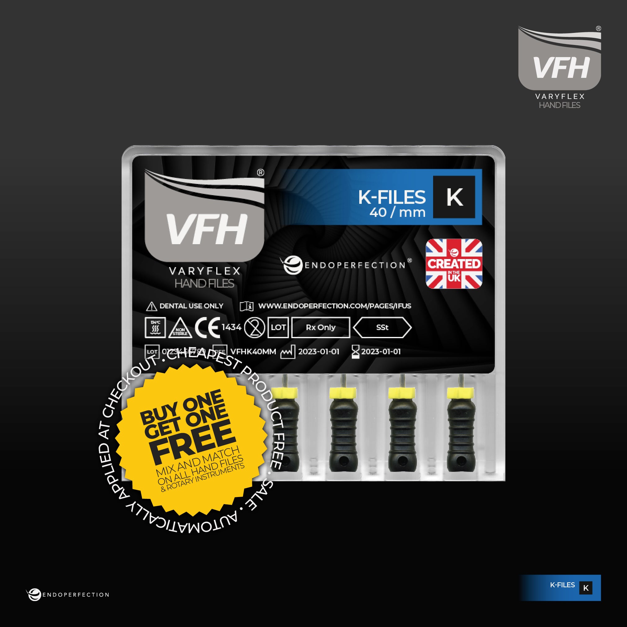 K-Files | VaryFlex SSt Non-Sterile Hand File | Endoperfection