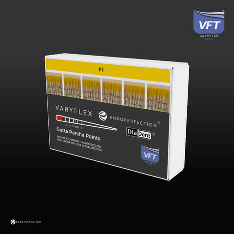 DiaDent Matching Gutta Percha For VaryFlex VFT Taper Variable Taper Rotary File System | DiaDent Dia-Pro T Gutta Percha