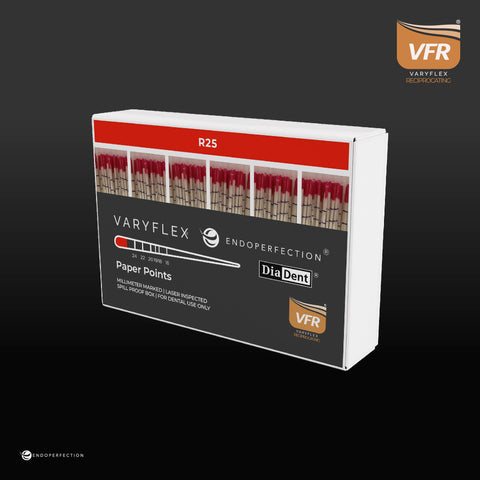 DiaDent Matching Paper Points For VaryFlex VFR Reciprocating Rotary Reciprocating File System | DiaDent Dia-Pro W Gold Paper Points