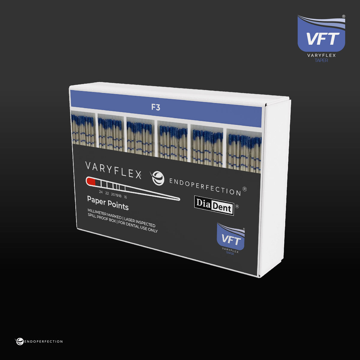 DiaDent Matching Paper Points For VaryFlex VFT Taper | Endoperfection